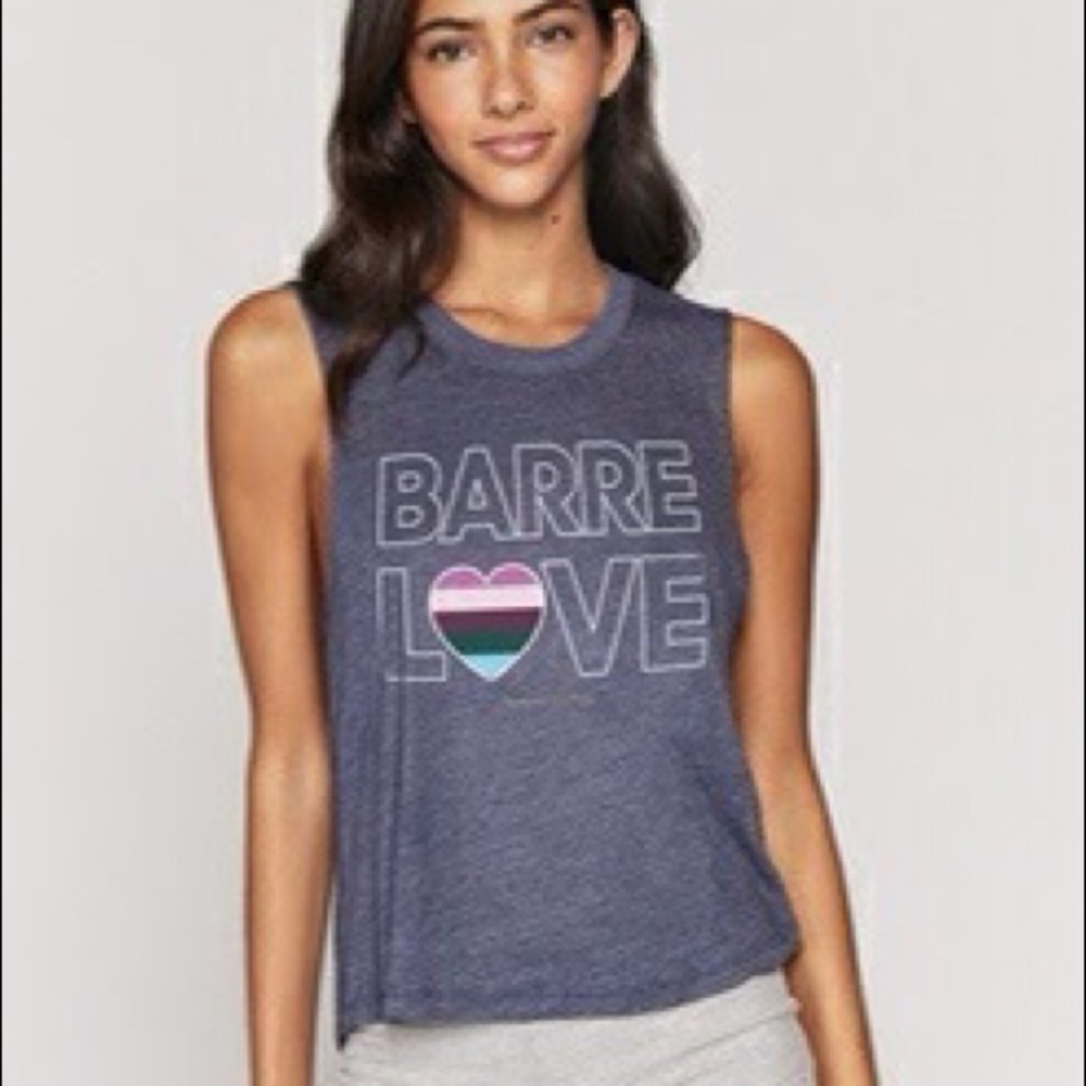 Barre Love Crop Tank - Blue